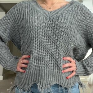 gray sweater